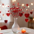 thumbnail image 3 of SSNTSY Red Heart Berry Artificial Flowers - Valentine’s Day Gift Set of Faux Berry Stems for Table, Wedding, Party Decor, 6 Pcs, 3 of 7