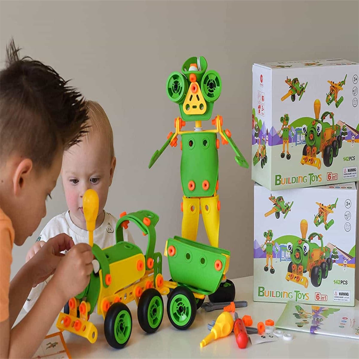 Kepooman 6 in 1 Children's Building Block Toy Set, Learning Playset Toy Set Educational Kit, Child Branin Development Preschool Kindergarten Toy Kepooman 6 in 1 Children's Building Block Toy Set, Learning Playset Toy Set Educational Kit, Child Branin Development Preschool Kindergarten Toy
