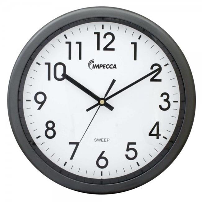 12 in. Silent Wall Clock, Metlic Grey