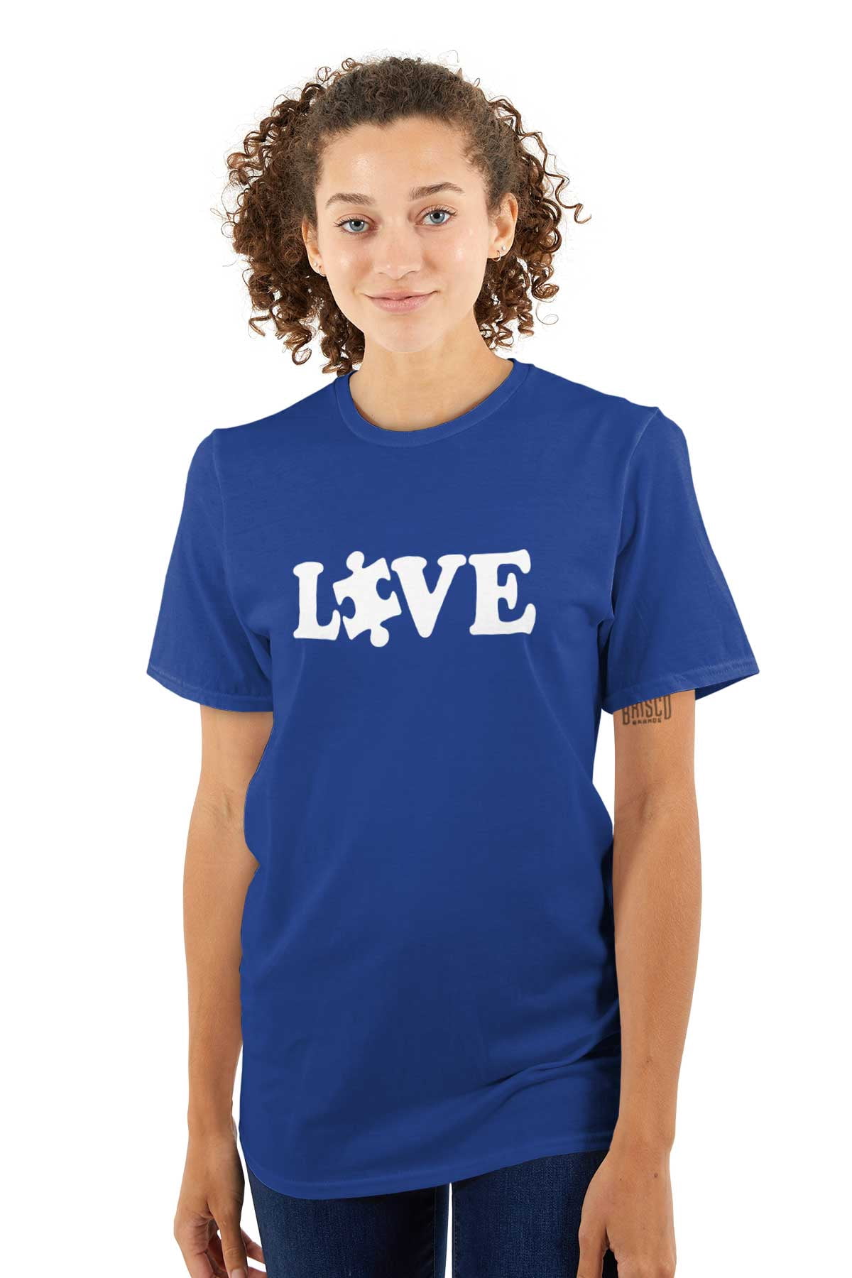 Love Autism Awareness Puzzle Piece Men's Graphic T Shirt Tees Brisco Brands S