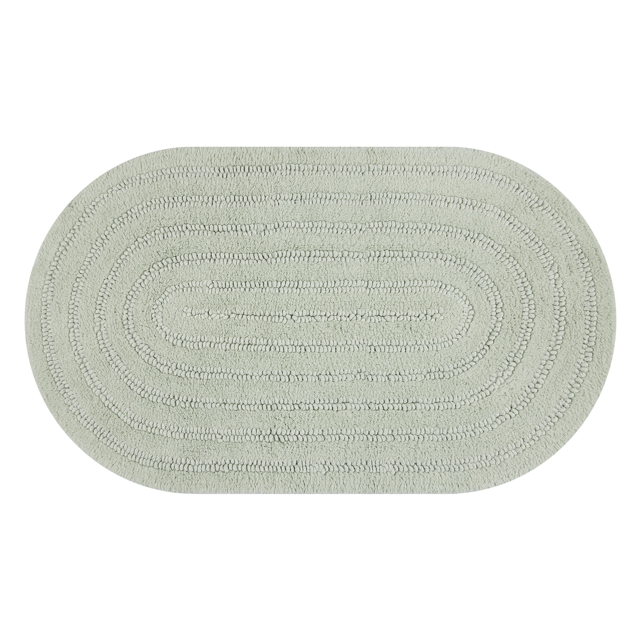 Beautiful by Drew Barrymore Complete Bathroom Set – Soft Cotton Towels, Oval Bath Rug, Green