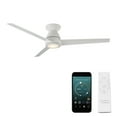 thumbnail image 2 of Tip Top 52" Matte White Dimmable LED Smart Flush Mount Ceiling Fan with Remote Control, 2 of 7