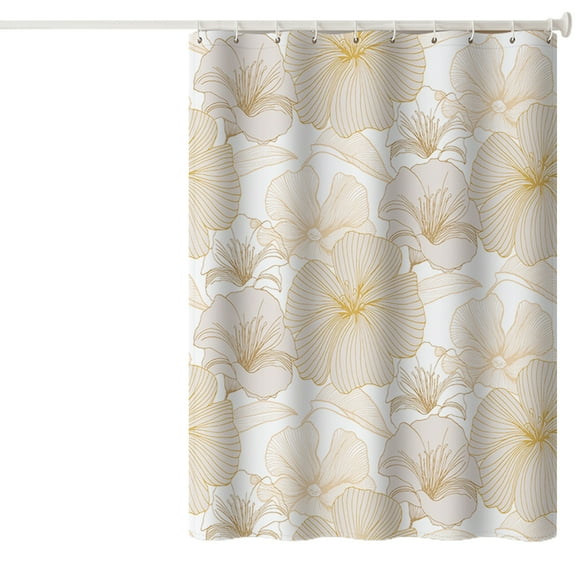 Esaierr Shower Curtain, Flower Bathroom Curtains,Bathroom Shower Hanging Curtain Anti-Mold Partition Curtain 72x72inch