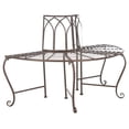 thumbnail image 3 of SAFAVIEH Abia Outdoor Patio Wrought Iron Semi Tree Bench, Rustic Brown, 3 of 10