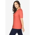 thumbnail image 3 of Jessica London Women's Plus Size Stretch Cotton Square Neck Tee, 3 of 6
