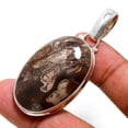 thumbnail image 2 of Turritella Agate Gemstone Pendant Handmade Antique Design Jewelry 2.5" MXP 9050, 2 of 2
