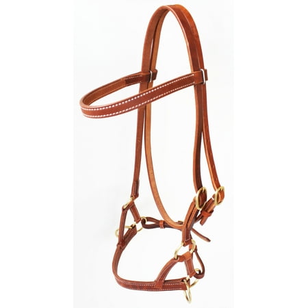 Western Harness - Horse Western Harness Leather Bitless Training Aide Side Pull Bridle 77RT