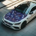 thumbnail image 3 of Uorisanigo Tie-Dye Printed Dragonfly Auto Hood Cover Portable Car Hood Cover Protector Washable Removable Car Hood Flag Cover Suitable for Auto Car Truck, Van, SUV, Pickup, 3 of 7