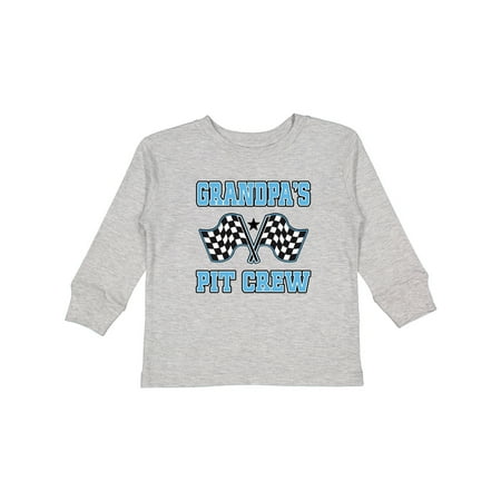 

Inktastic Grandpa Pit Crew Grandson Gift Toddler Boy Girl Long Sleeve T-Shirt