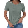 thumbnail image 2 of mfyjkho Tops Y Blusas Para Mujer, Blusa Informal De Manga Corta Con Cuello Redondo Y Aberturas Para Mujer Tops De Tallas Grandes Xxl, 2 of 8