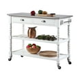 thumbnail image 3 of Convenience Concepts French Country Stainless Steel Top Kitchen Cart- White Wood, 3 of 10