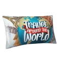 thumbnail image 2 of Easygdp Travel Around The World Envelope Closure Pillowcase - 20x36in, Queen Pillowcase, Breathable, Stain-Resistant, Wrinkle-Free, 2 of 9