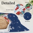 thumbnail image 2 of Navy Blue Snowman Christmas Pillow Covers, Linen Long Throw Pillow Case, Gifts Xmas Tree Winter Snowflake Holiday Pillow Protector Decorative Cushion Cover for Living Room/Bedroom 16" x 24", 2 of 8