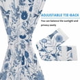 thumbnail image 4 of Flower Bird Door Curtains for Door Window, French Sidelight Front Back Door Curtains With Tieback, Vintage Blue Garden Country Wildflower Kitchen Rod Pocket Drapes Panel, 54"x40", 4 of 5