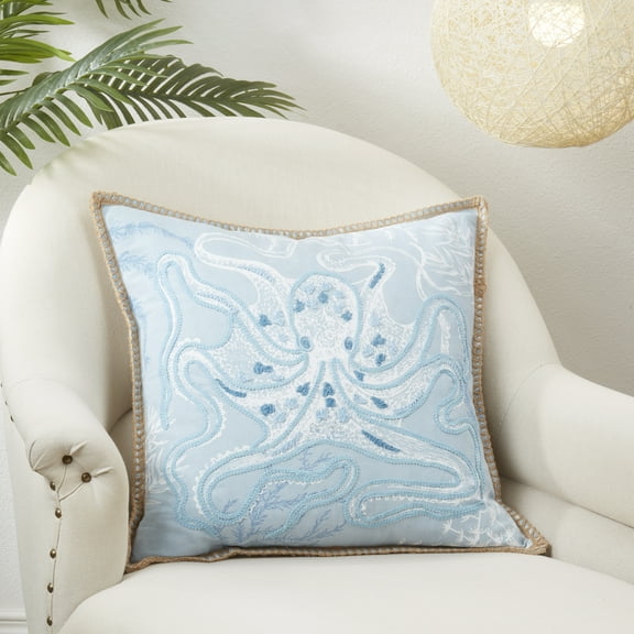Saro Lifestyle Oceanic Octo-Hug Throw Pillow Cover