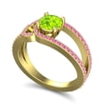 thumbnail image 2 of 2.50 Carat Elegant Round Shape Peridot & Pink Sapphire Gemstone Bridal Ring for Ladies Solid 18K Yellow Gold Size 11.5 by Diamond-Capitals, 2 of 8