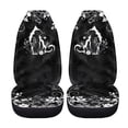 thumbnail image 5 of POLERO Car Decor Auto Interior Front Seat Protector for SUV and Sedans, Breathable Polyester Seat Cover Set of 2, Black Floral Cat, 5 of 13