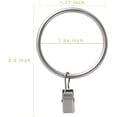 thumbnail image 4 of 20pcs Rustproof Drapery Matte Stainless Steel Metal Curtain Rings with Clips,Tension Curtain Hangers Clips, Decorative Curtain Rod Window, 1.5 inch Drapery Rings, Matte Silver, 4 of 5