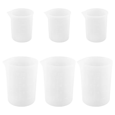 

Silicone Measuring Cups 6 PCS 250Ml/100Ml Nonstick Reusable Silicone Mixing Cups Durable Easy Clean for Epoxy Resin