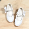 thumbnail image 4 of Zecgelong Children Shoes Children Leather Shoes White Bow Knot Spring Autumn Gir High Heel Princess Shoes Pearl Single Shoes Sparkly girls shoes for toddlers age 2-5 Size 5.5-6 Years, 4 of 5