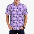 thumbnail image 3 of Balery Violet Printed Men’s Short Sleeve Polo Shirt, Midweight Men's Shirt,Golf Polo shirts -Medium, 3 of 9