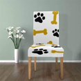 thumbnail image 4 of ABPHQTO Funda protectora para silla con estampado de pata de perro y hueso, funda protectora para asiento para comedor, Hotel, boda, fiesta, juego de 1, 4 of 4