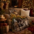 thumbnail image 3 of Western Sunflower Rustic Farmhouse, Cozy Botanical Garden Scene, Warm Flannel Blanket for Ranch House and Living Room, Animal Lovers Birthday Gift, Rustic Home Decor, 3 of 9