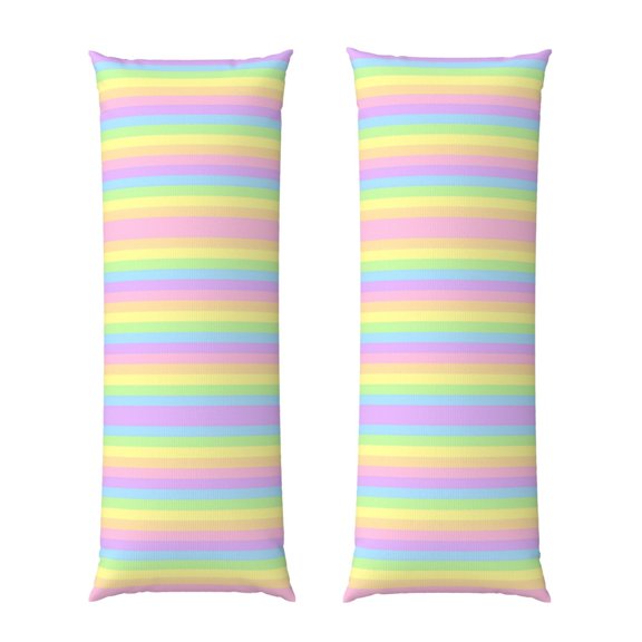 Body Pillow Cover Pastel Rainbow Striped Long Pillow Case With Zipper Decorative Soft Cushion Bedding Pillowcase 20"X54"