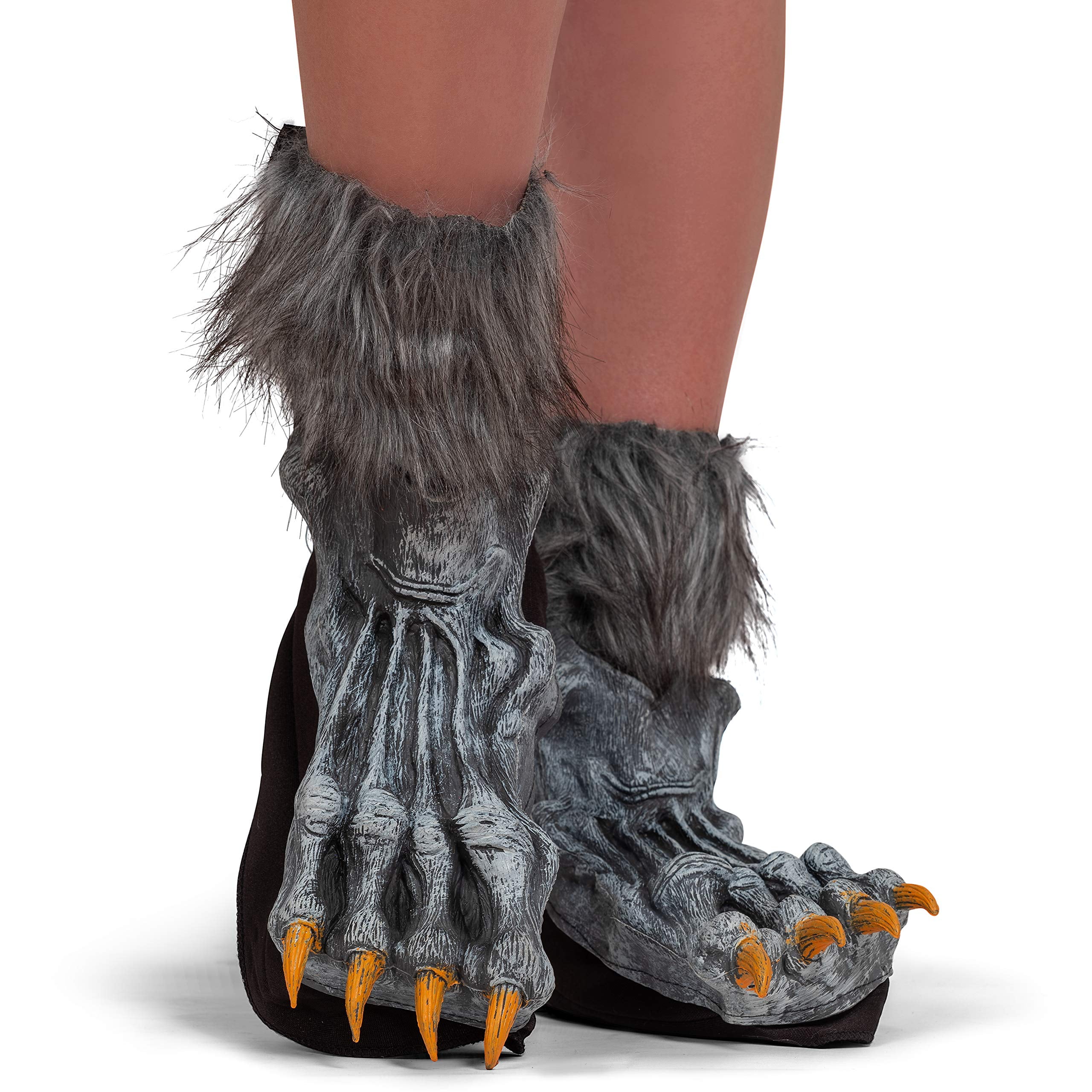 Skeleteen Werewolf Feet Shoe Covers - Silver Grey were Wolf Monster