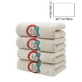 thumbnail image 3 of Lilgiuy 4Pcs Christmas Cotton Hand Towels, Embroidered Santa Deer Bathroom Towels, Beige Decorative Dish Towels Set for Drying Kitchen Cleaning Cooking, 30.71x13.39 in, 3 of 6