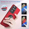 thumbnail image 4 of Shockproof for Galaxy S21 Ultra Case 5G, [Heat Dissipation] [No Fall-Off Kickstand] 360°Metal Ring Military Grade Protection Phone Case with Samsung Galaxy S21 Ultra 6.8 Inch, Red, 4 of 6