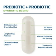 Probiotic & Prebiotic Capsules | Pre and Probiotics for Synbiotic Gut Health & Bloating Relief for Women & Men | 20 Billion CFU | Vegetarian | 60 Ct.