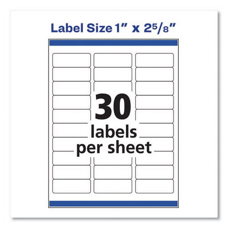 Easy Peel White Address Labels w/ Sure Feed Technology, Laser Printers, 1 x 2.63, White, 30/Sheet, 100 Sheets/Box