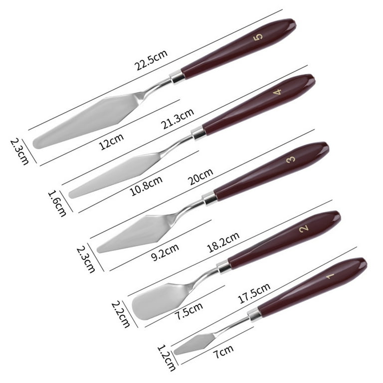 Artist Painting Knives Set - 5 Pieces Painting Knives Stainless Steel  Spatula Palette Knife Oil Painting Accessories Color Mixing Set for Oil,  Canvas
