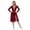 Burgundy, variant on YONGHS Womens Lyrical Dance Costume Long Sleeve Modern Contemporary Dance Flowy Tulle Leotard Dress Burgundy M
