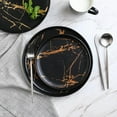 thumbnail image 3 of Stone Lain Zora Porcelain 4 Piece Dinner Plate Set, Serving Dishes, Black & Gold, 3 of 7