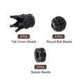 thumbnail image 3 of Rhinestone Charm Spacer Beads, 12Pack Zircon Pave Beads, 8mm Round Ball Crown Spacer Bead (Black, 3 Styles), 3 of 6