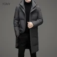 thumbnail image 5 of Chaqueta de invierno de plumón para hombre, gorro extraíble de pato con relleno de plumón, ropa de diseñador, chaqueta acolchada para hombre, abrigo largo informal para hombre, invierno, 5 of 5