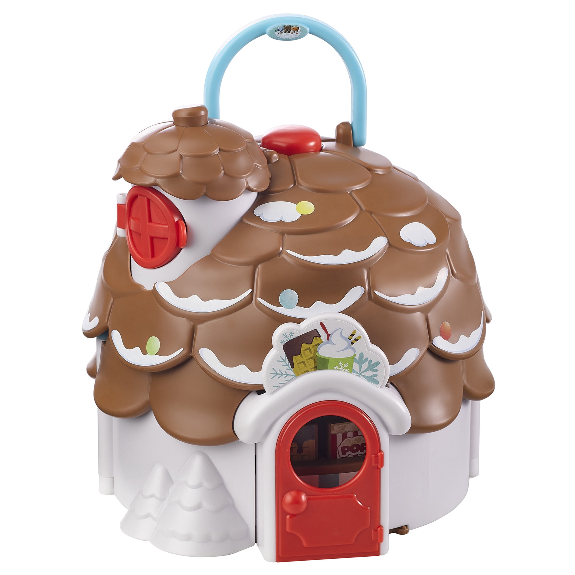 Timber Tots: The Pine Cone Snack Bar - 5pc Dessert Toy Playset, Penguin Animal Figurine, Open & Reveal Treats Shop, Pop-Up Feature, Kids-Toddler 18Mo+