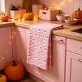 thumbnail image 4 of Hand Towel,Light-Pink Soft Absorbent Ghost Print Pattern Towel for Bathroom Kitchen Home Decor 23.62x15.75 Inch, 4 of 8