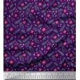 thumbnail image 1 of Soimoi Purple polyester Georgette Fabric Floral & Leaves Printed Fabric 1 Yard 52 Inch Wide, 1 of 3