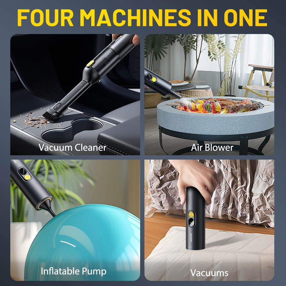 AUXITO Car Vacuum Cleaner Cordless, 14000pa 6000mAH High Power Long Endurance, Strong Suction Handheld Portable Car Vacuum for Car, Home, Office, Pet, Black & Yellow