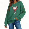 thumbnail image 6 of VKOYWKM Oversized Christmas Sweatshirts for Women Xmas Holiday Long Sleeve Crew Neck Sweatshirt Christmas Wine Glass Graphic Pullover Tops, 6 of 8