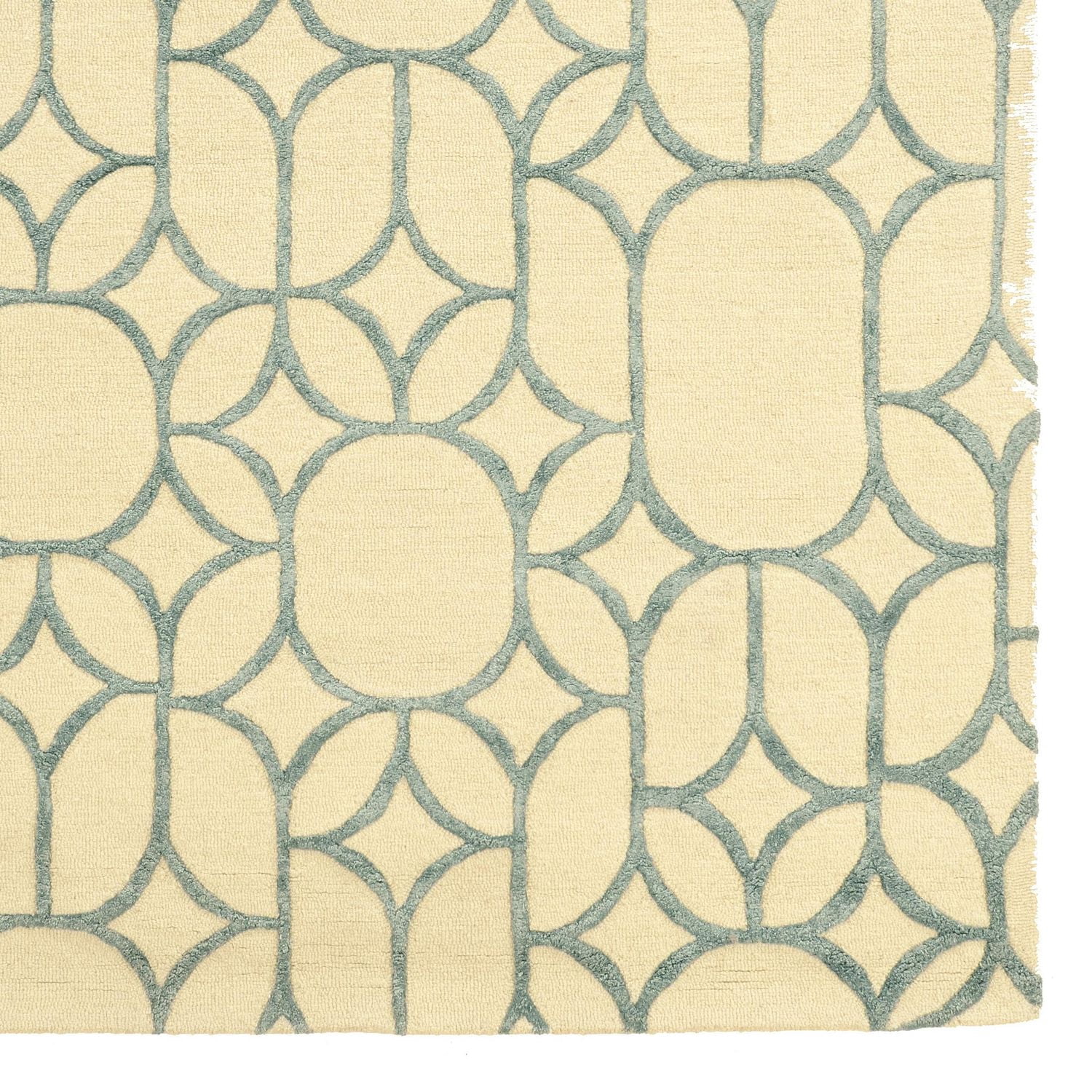 Aspire Wool Window Ivory & Turquoise 2' x 3' Accent Rug