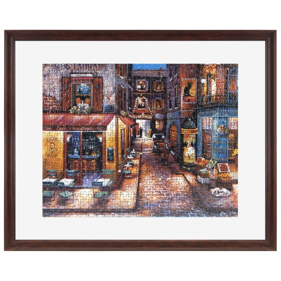 MCS 24x30 Puzzle Frame, Walnut Woodgrain Frame for Finished Puzzles, Vertical & Horizontal Wall-Mounted Large Picture Frame for Puzzle Display & Preservation (1-Pack)