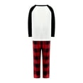 thumbnail image 3 of Gureui Christmas Family Matching Pajamas Set, Long Sleeve Crew Neck Cartoon Reindeer Print Pattern T-shirt with Plaid Pants, 3 of 9