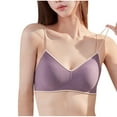 thumbnail image 2 of Amidoa Purple Womens Bras Back Support Seamless Wireless Solid Bralette Bralettes for Women XL, 2 of 4