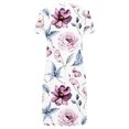 thumbnail image 5 of Vestido estampado floral con cuello en V de manga corta informal de verano para mujer a la moda Fridja  qw6488, 5 of 5