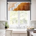 thumbnail image 2 of Orange Coastal Beach Valances for Windows Farmhouse Kitchen Curtains Valances Rod Pocket Valance Curtains for Kitchen Windows Rustic Abstract Sea Waves Striped Window Valances for Bathroom 60"x18", 2 of 6