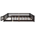 thumbnail image 6 of Queen Size Floor Bed with Fence for Kids, Wood Montessori Toddler Bed Frame with Door and Slats Support, Queen Size Platform for Girls and Boys, Espresso, 6 of 8